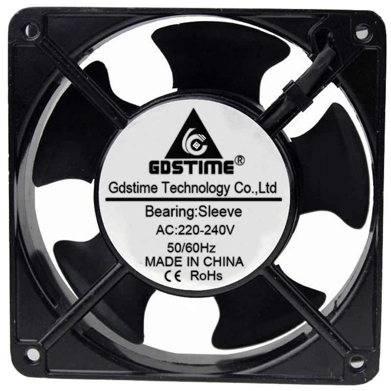 1 mảnh Gdstime AC 220 V 240 V 2 Dây 12038 S 120x38mm 12 cm 120mm làm mát Trường Hợp Fan Hâm Mộ