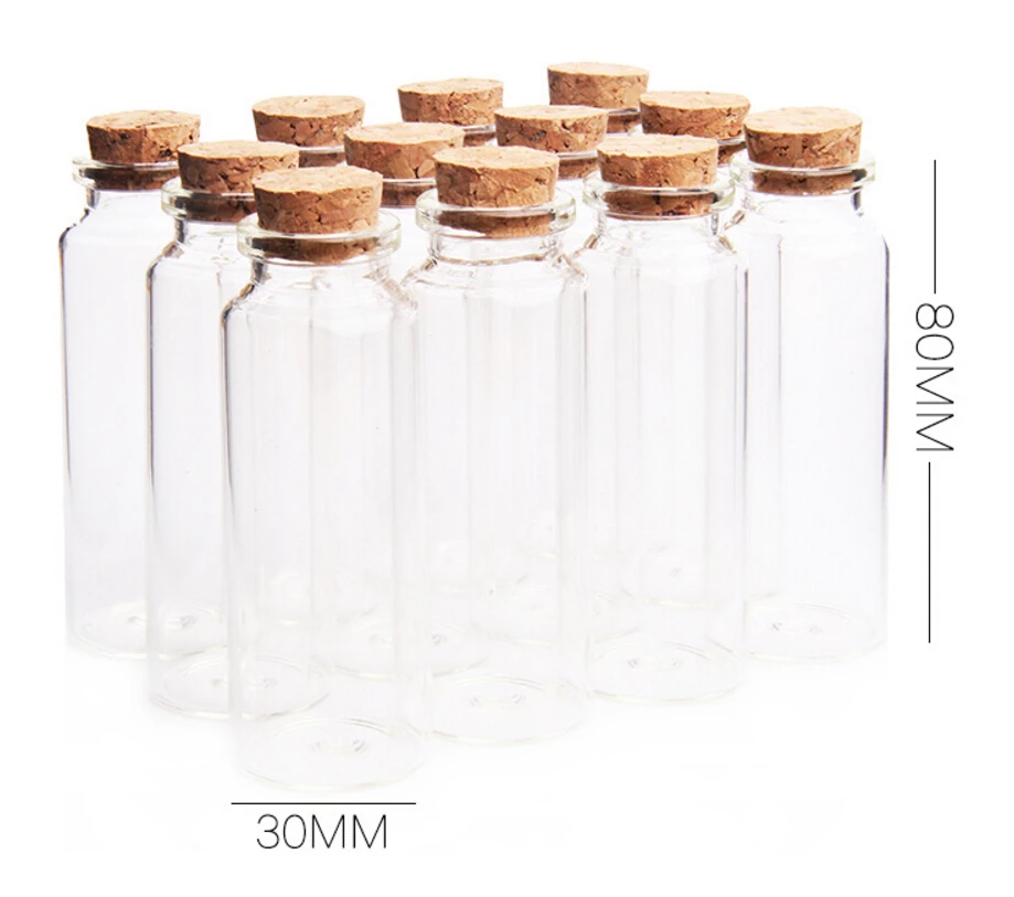 

500pcs/lot 40ml empty glass bottle with wooden cork, 40cc Glass Corked Bottle, Glass Container Hot Sale