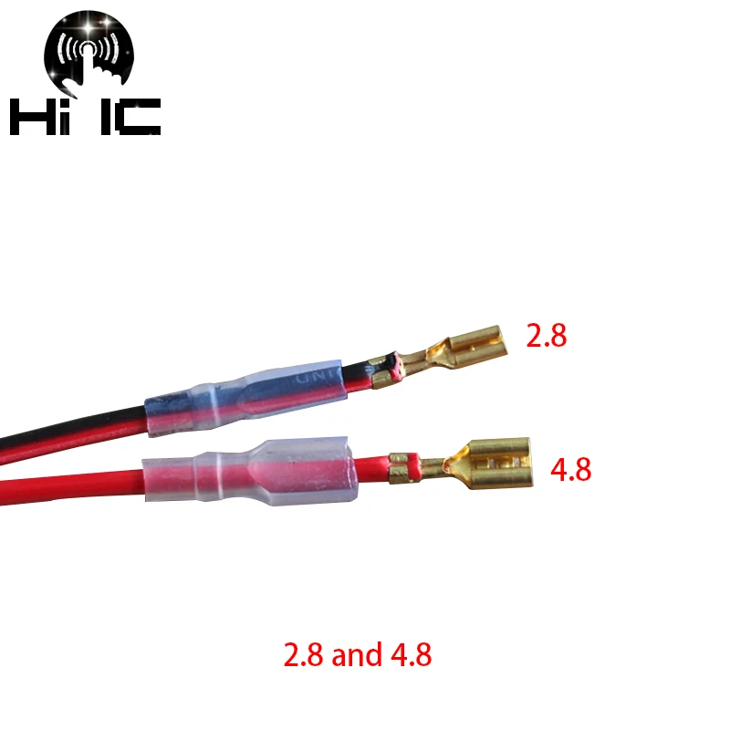 2.8mm*2 2.8mm+4.8mm Quick Disconnect Crimp Terminal Female Spade 2.8 4.8 Connector with Speaker Wire Cable Audio Cable