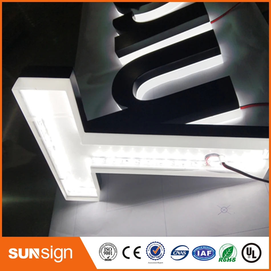 Angepasst 3d LED signage shop hintergrundbeleuchtung metall kanal brief