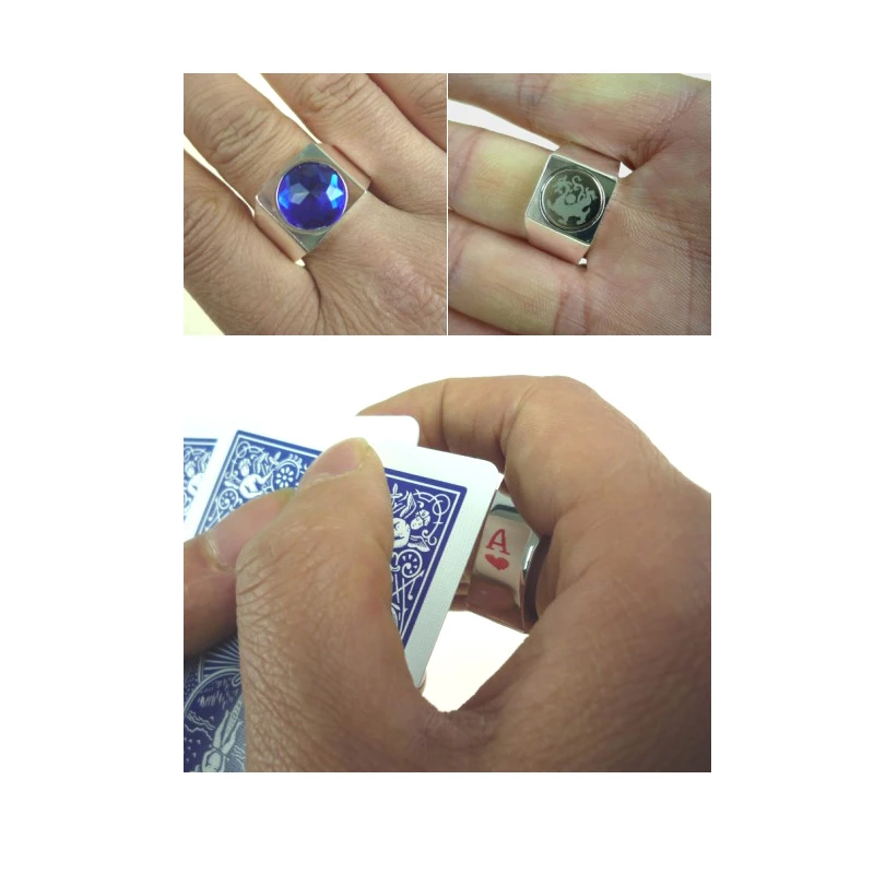 Magnet Ring With Blue Stone Onyx Diamond(19mm/20mm/21mm) Magic Tricks Magician necessary Accessory Close Up Street Gimmick Props