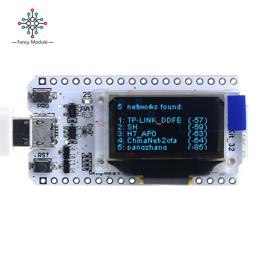 

ESP32 Bluetooth WIFI Kit Blue OLED 0.96 inch Display Module CP2102 32M Flash 3.3V-7V Internet Development Board for Arduino