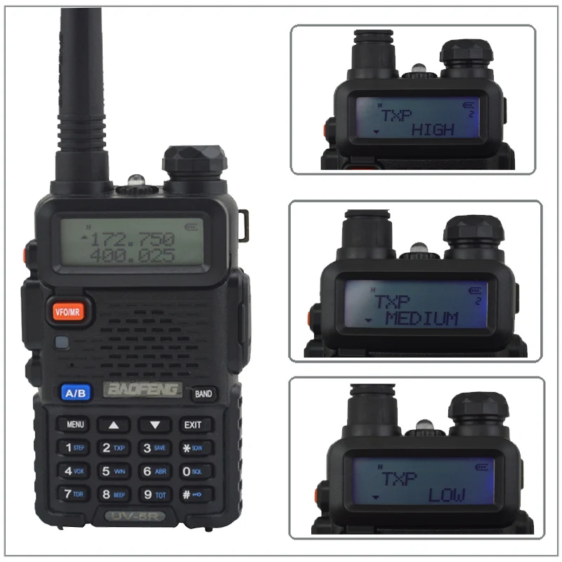 baofeng dualband UV-5R 8Watt walkie talkie radio High Power 136-174/400-520MHz two way radio with free earpiece BF-UV5R