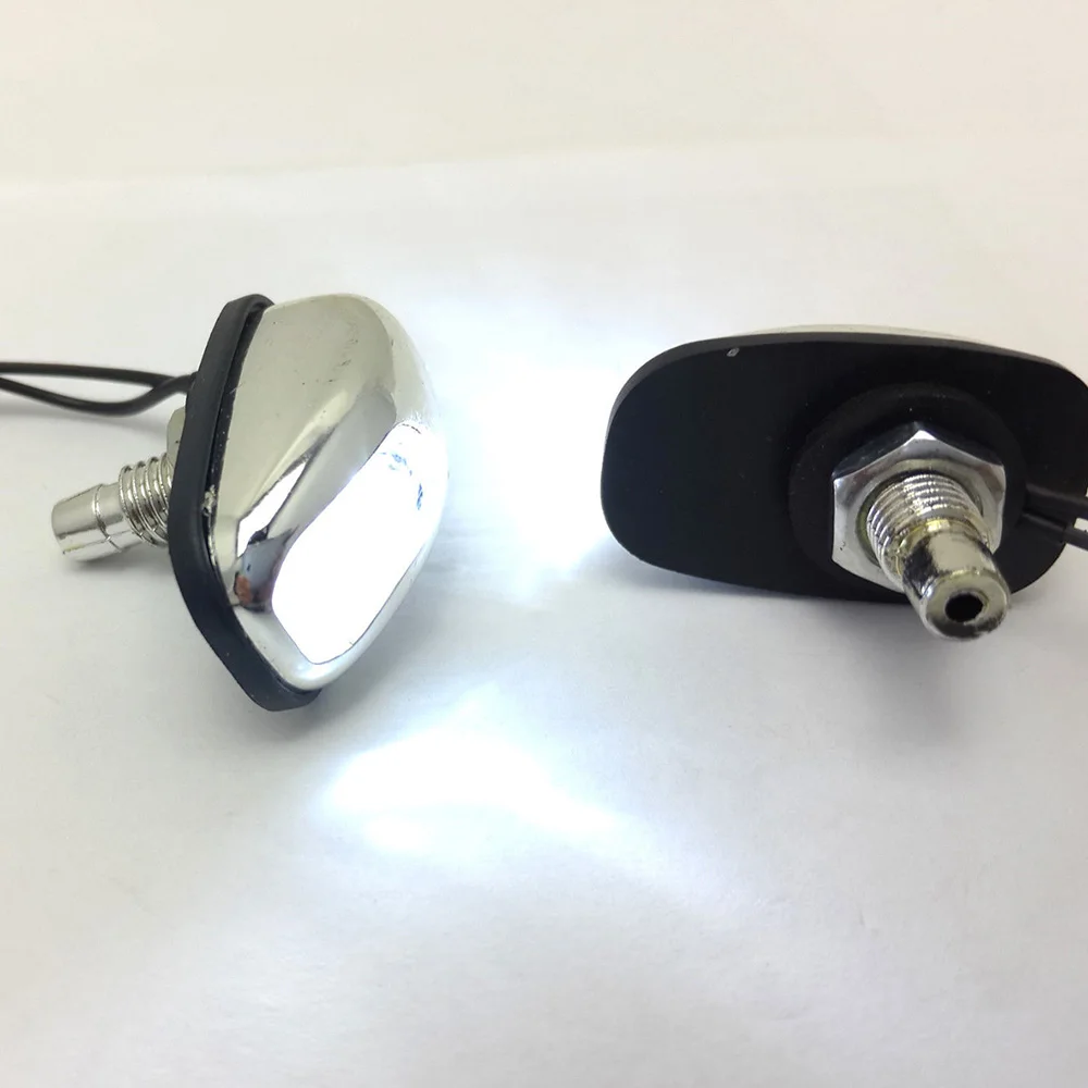 1 Pair Wiper Washer Eyes Spout Windshield Glass Water Jet Spray Nozzle Windshield White LED Light Car Water Spray Lamp