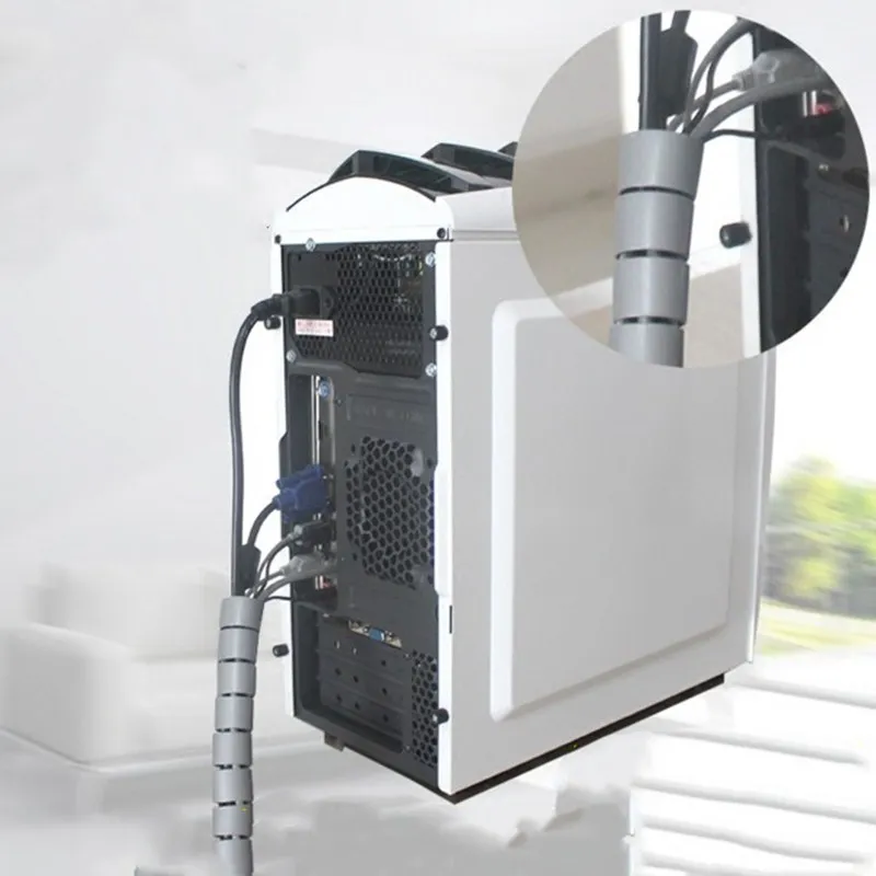 Cabo espiral organizador fio gestão protetor cabo dobadoura enrolado tubo manga desktop cabo de alimentação do computador armazenamento envoltório