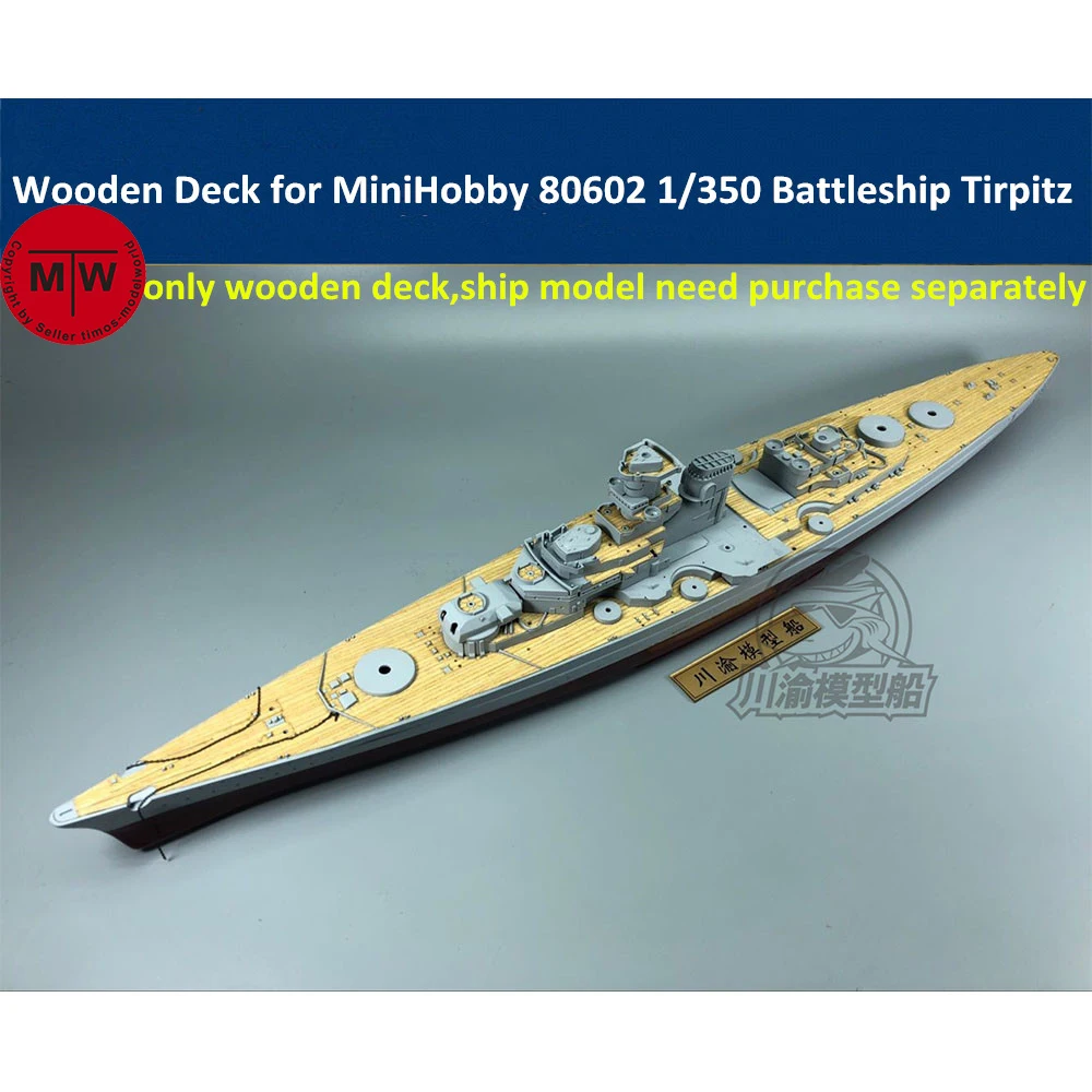 

1/350 Scale Wooden Deck for Trumpeter 80602 German Battleship Tirpitz Model Kit