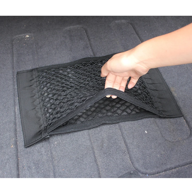 YASOKRO Car Trunk Box Storage Bag Mesh Net Bag 40cm*25CM Car Styling Luggage Holder Pocket Sticker Trunk Organizer