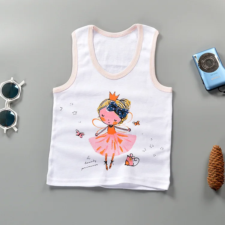 Baby Tops Children Vest Boys Girls Summer T Shirts Sleeveless Tank Camisoles Solid Toddler Tees T-Shirt Size 90-140cm DS19