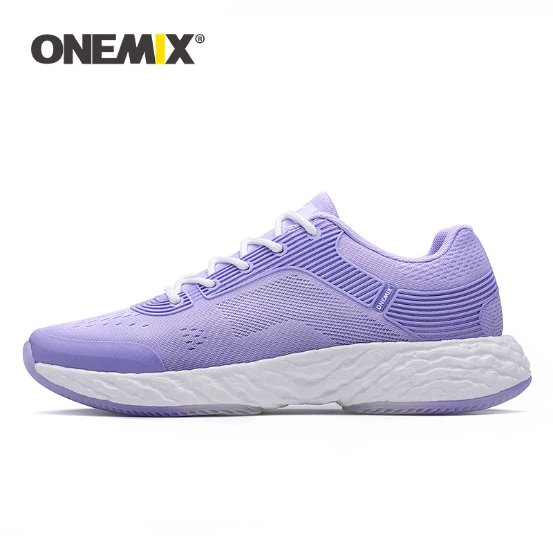 ONEMIX White Sneakers Running Shoes For Women High-tech Sports Shoes Rebound Soft Outsole Women Platform Marathon Running Shoes