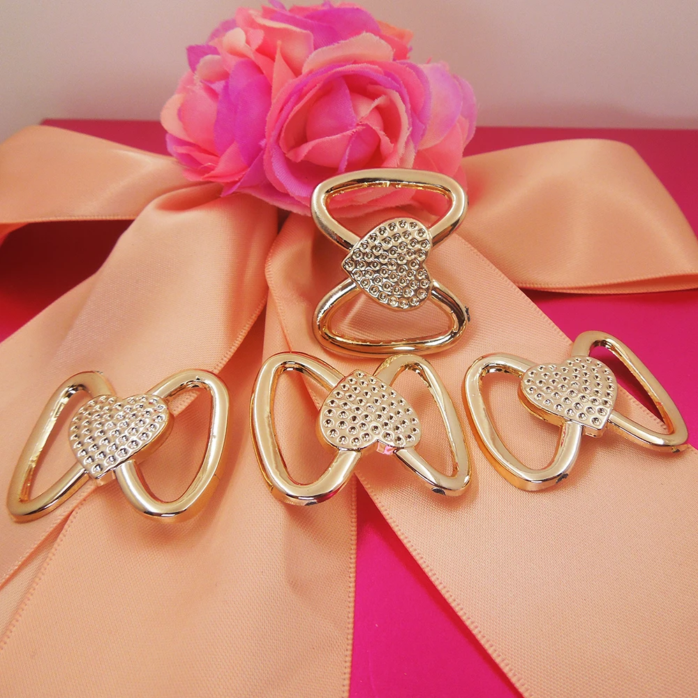 36/29mm,15pcs uv plated rose gold no fade ribbon buckles bow acessories Invitation Ribbon Slider Headband Hair Clip DIY