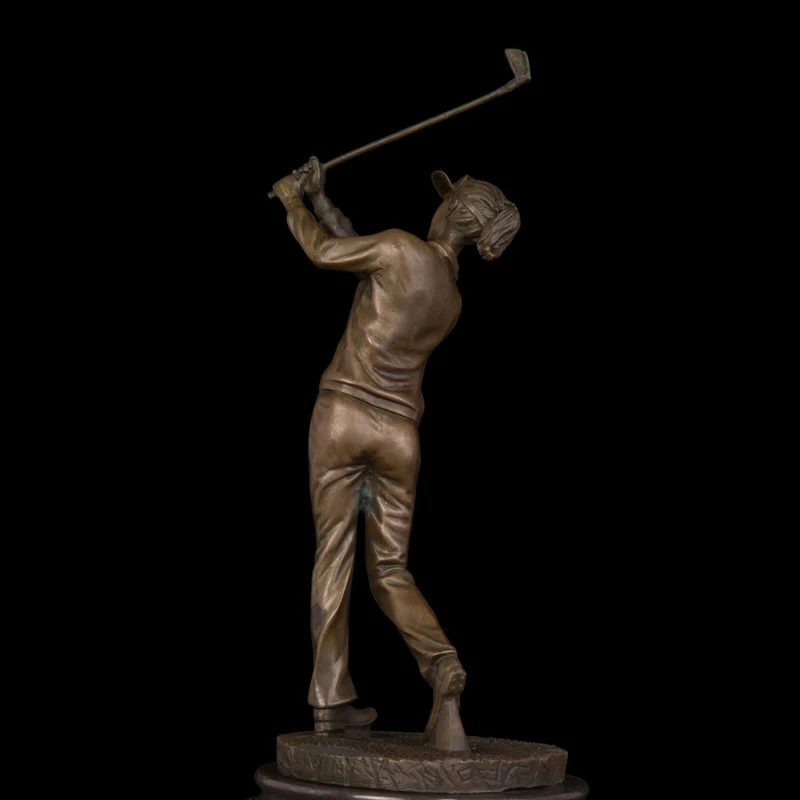 ArtsHom DS-038 Golf Woman Statue Figurine Bronze Golfer Copper Figurine Western Vintage Man Art office decoration modern