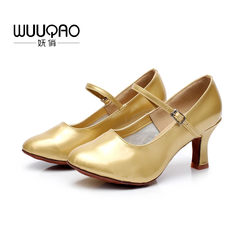 

New Heeled Modern Dance Shoes For Ladies Ballroom Tango Salsa Latin Dancing Shoes Women's Modern Dance Shoes Gold Silver Black