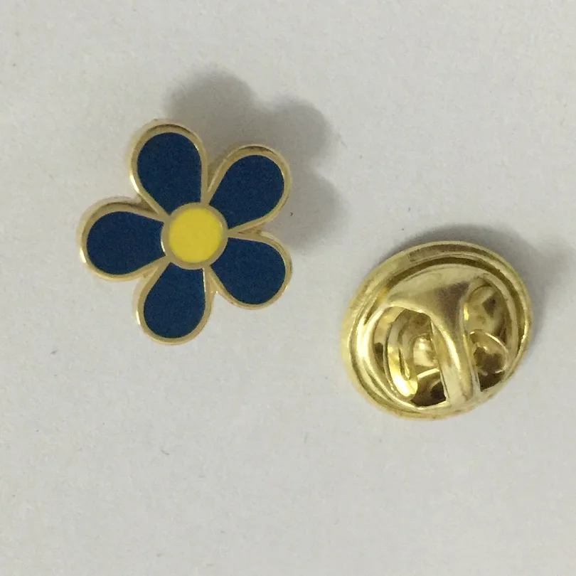 100pcs wholesale factory custom Freemasonry 10mm blue flower lapel pin mason very cute brooch pins badges