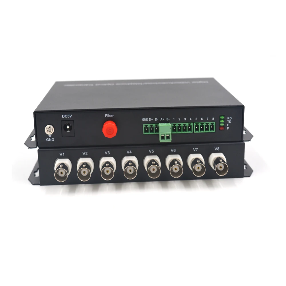 8 port Video Fiber optical Media Converters, Multi mode M/M Fiber optic 2Km 1 Set, FC connector, for Analog Cameras