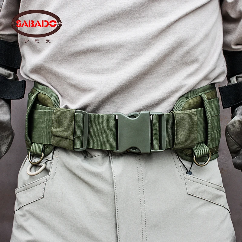 Tactical MOLLE Waist Combat Belt  Cummerbund Lock Wargame CS Equipment Universal Hunting Airsoft  Nylon Accessories