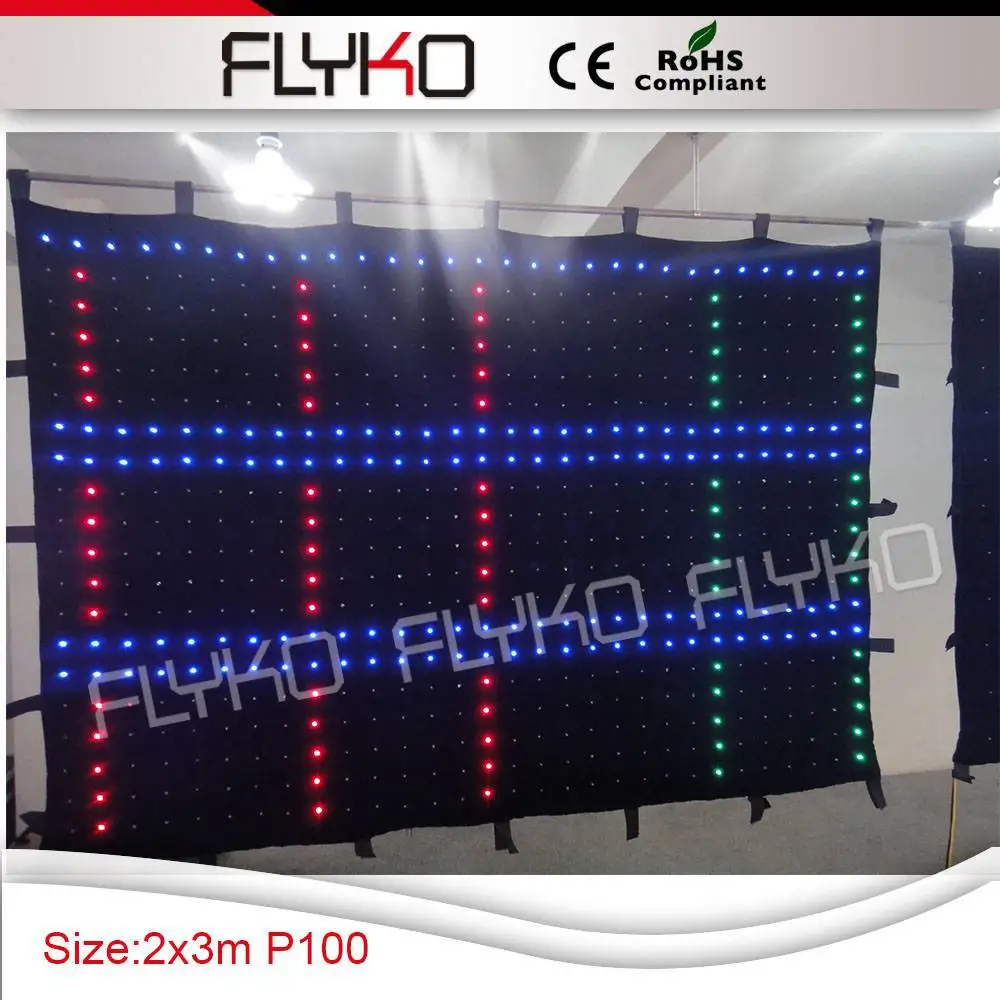 2*3m P10CM led video curtain disiplay screen for stage backdrop free shipping