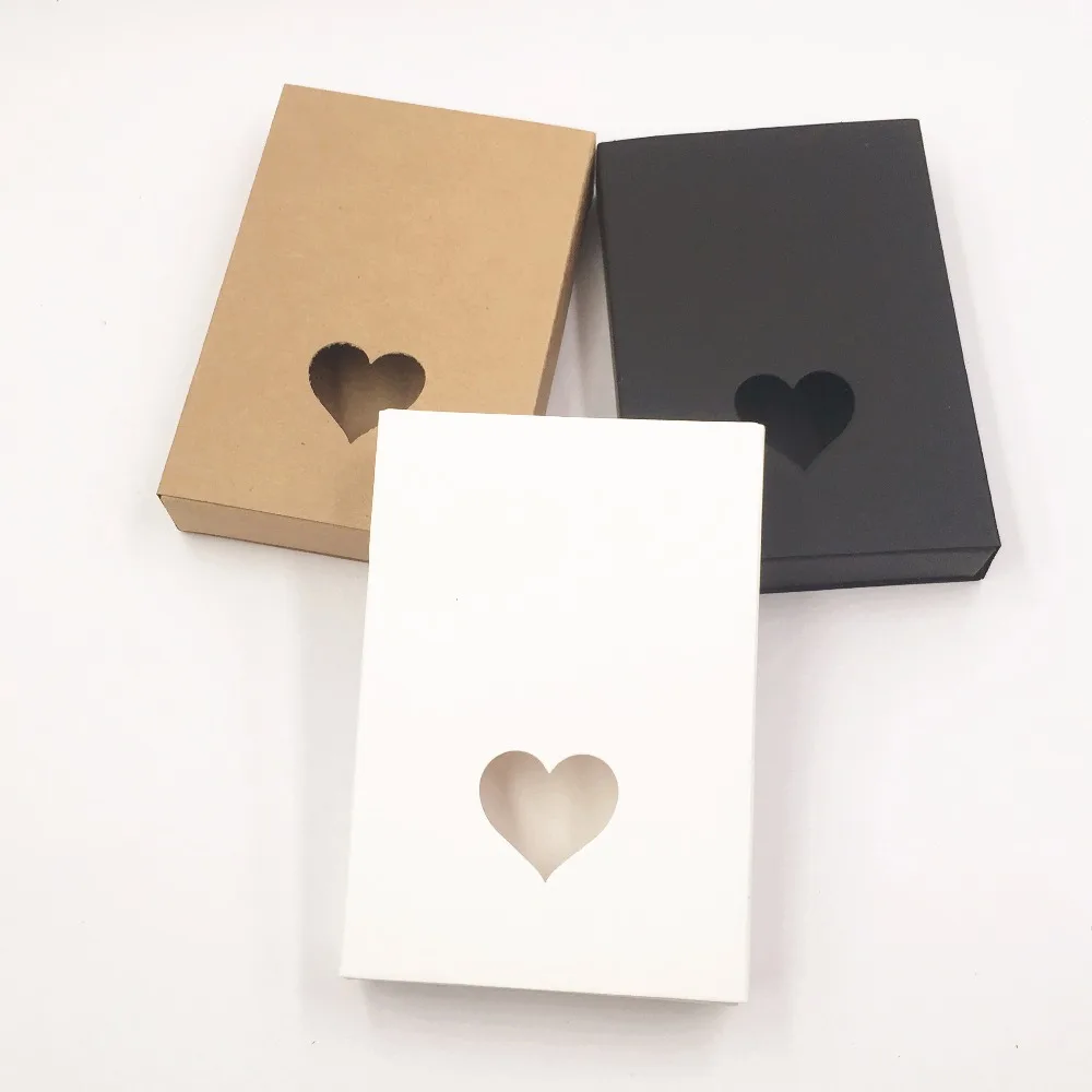 10 pz/lotto kraft Paper box Cassetto marrone/Bianco/Nero Confezione Regalo Scatola Di Carta Per Monili/Cioccolato/Candy