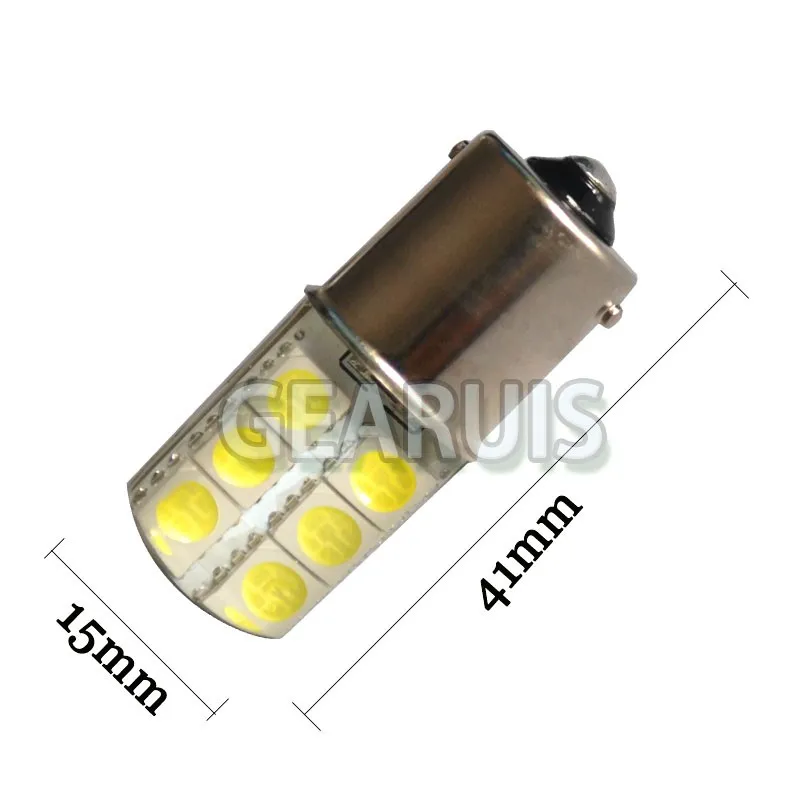 10pcs P21W S25 1156 BA15S 12 SMD 5050 LED Silicone 2W Cold White 8000K Car Crystal  Turn signal lamp parking lights bulb 12V