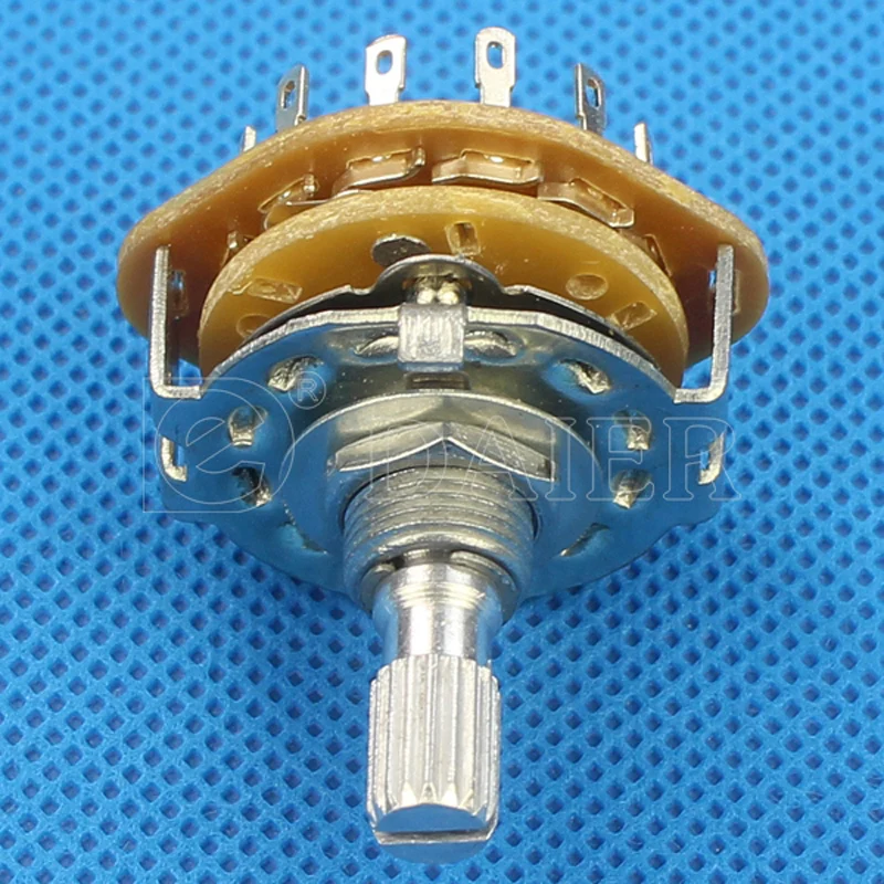 2PCS 20MM Metall Drehschalter Selector 1P12T/2P6T/3P4T/4P3T M9X0,75 18 Zähne Rändel Welle mit Solder Terminals – Detail 5