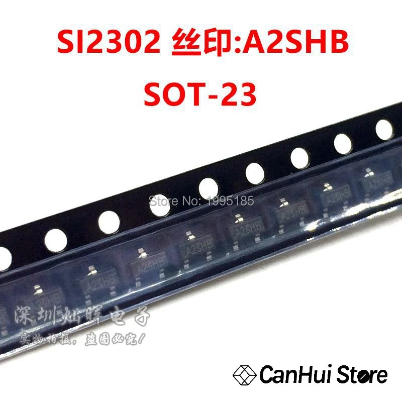 100pcs Smd SI2302 A2SHB field effect transistor sot-23