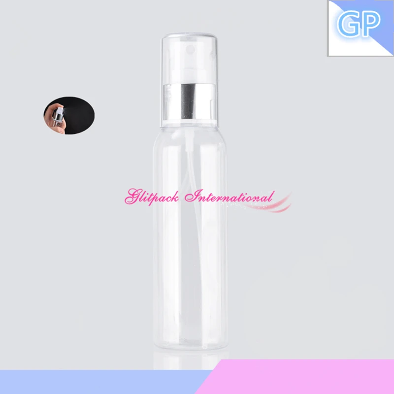 50pcs/lot 120ml Clear transparent plastic spray bottle for customizabled cosmetics travel bottle set PET empty deodorant bottles