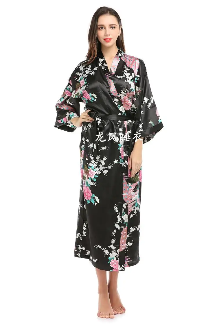 Japanese Costume Bath Floral Peacock gown robe Tokyo Fashion Japan National Trend Women Sexy Kimono Yukata Novelty Evening Dress