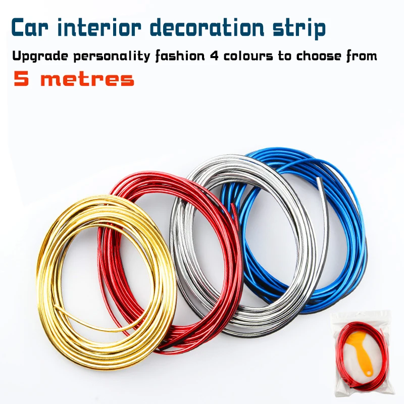 5 M Car Styling Interni Esterno Strisce di Decorazione Moulding Trim  Per Universale Accessori for Instrument console door edge