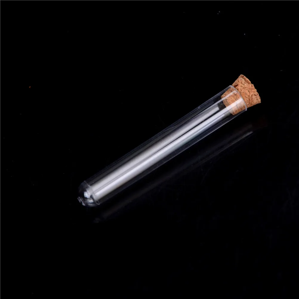 10PCS 4 Sizes Plastic Test Tube With Cork Clear, Pack10, Lab Experiment Favor Gift Tube , Refillable Bottle