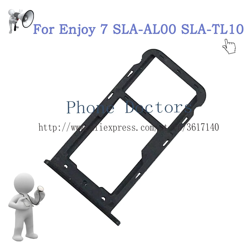 Per Huawei Enjoy 7 SLA-AL00 / SLA-TL10 vassoio per Sim Card Micro SD Card Holder Slot Adapter Parts adattatore per scheda Sim numero di tracciamento