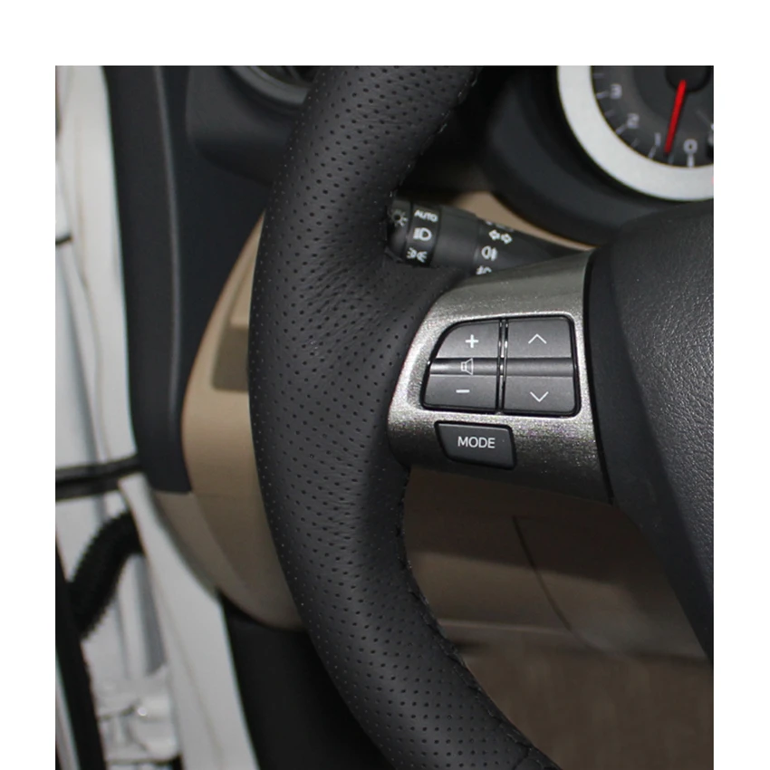 Black PU Artificial Leather Car Steering Wheel Cover Braid for Toyota Corolla RAV4 Auris Wish Vanguard Voxy 2010 2011 2012 2013