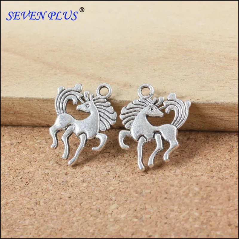 20 PCS/Lot 20mm*15mm antique silver plated Alloy Animals Horse Charms For Diy Jewelry Making