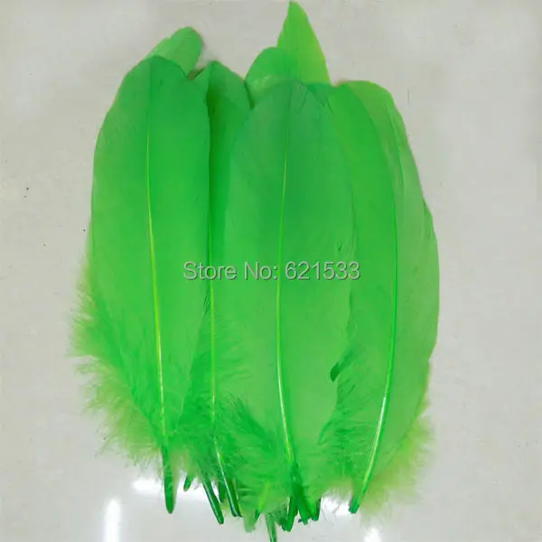 200PCS/LOT!15-20cm Lime Green  Goose Satinettes feathers Wedding Party Carnival Goose Plume Decoration Jewelry Making Diy Dress