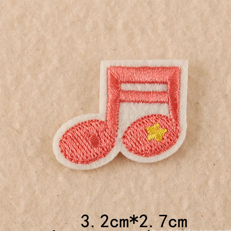 Kids Cartoon Carrot Leaf Hamburger Egg Music Embroidery Small Patch for Clothing Iron on Clothes Appliques Badge Stripe Sticker