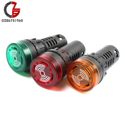 12V 24V 110V 220V LED Light Flash Alarm Buzzer LED Signal Light Indicator Light Warning Lamp Red Green Yellow AD16-22SM