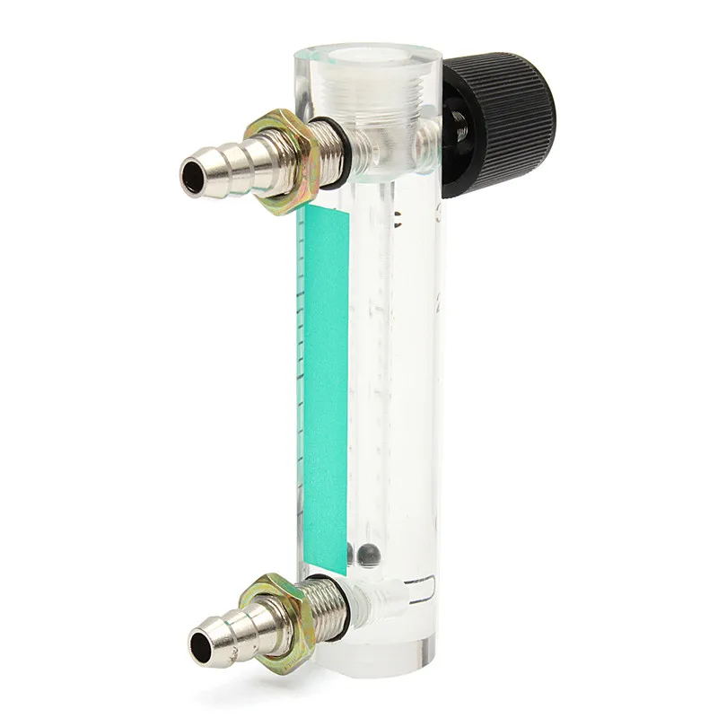 0-3LPM 93mm Acrylic Gas Air Oxygen Flow Meter With Control Valve Metal Connector 0.1Mpa Acrylic Nickel-plated Brass