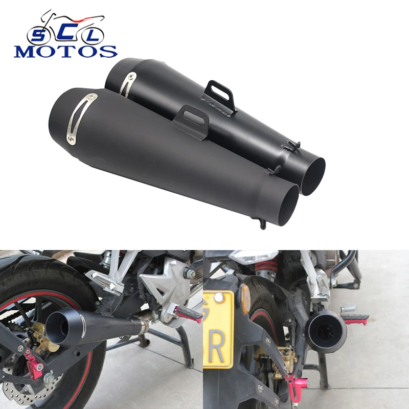 

Sclmotos- 51MM Motorcycle Scooter Exhaust Pipe Moto Escape GP Moto Racing For M4 For Most Motocross Dirt Bike Cross ATV Z750 CBR