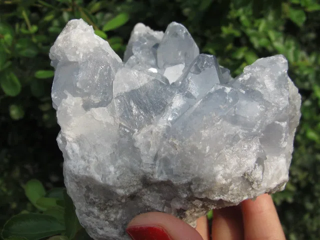 

1419g Natural quartz crystal blue SPAR hole healing Madagascar A3