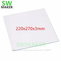 220x270x3mm BOROSILICATE GLASS BUILD PLATE for Anet E10 3D Printers Custom glass