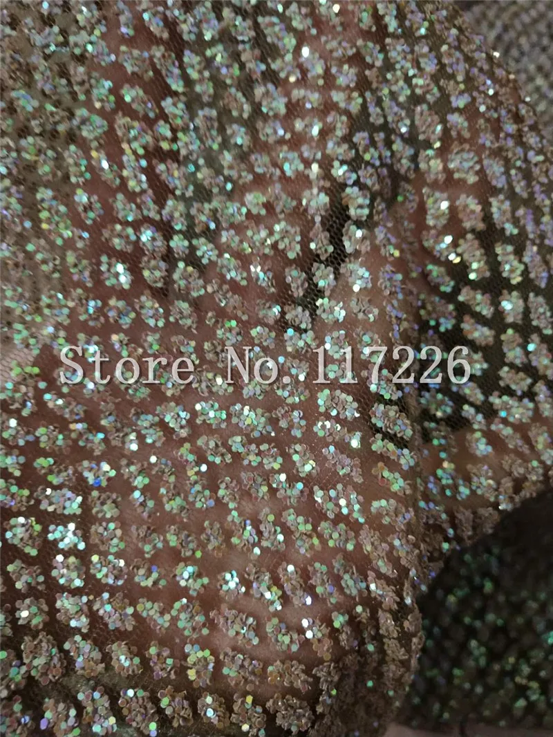 Good looking  glitter french net lace fabric glued glitter african Tulle lace JRB-3270 for women party dress