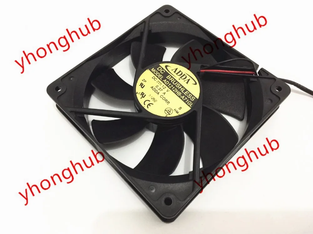 

ADDA AD1212HB-A71GL Server Cooling Fan DC 12V 0.37A 120x120x25mm 2-Wire