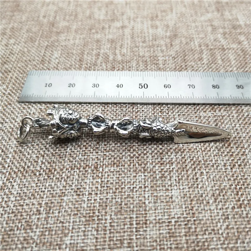 925 Sterling Silver Trimurti Phurba Dagger Pendant