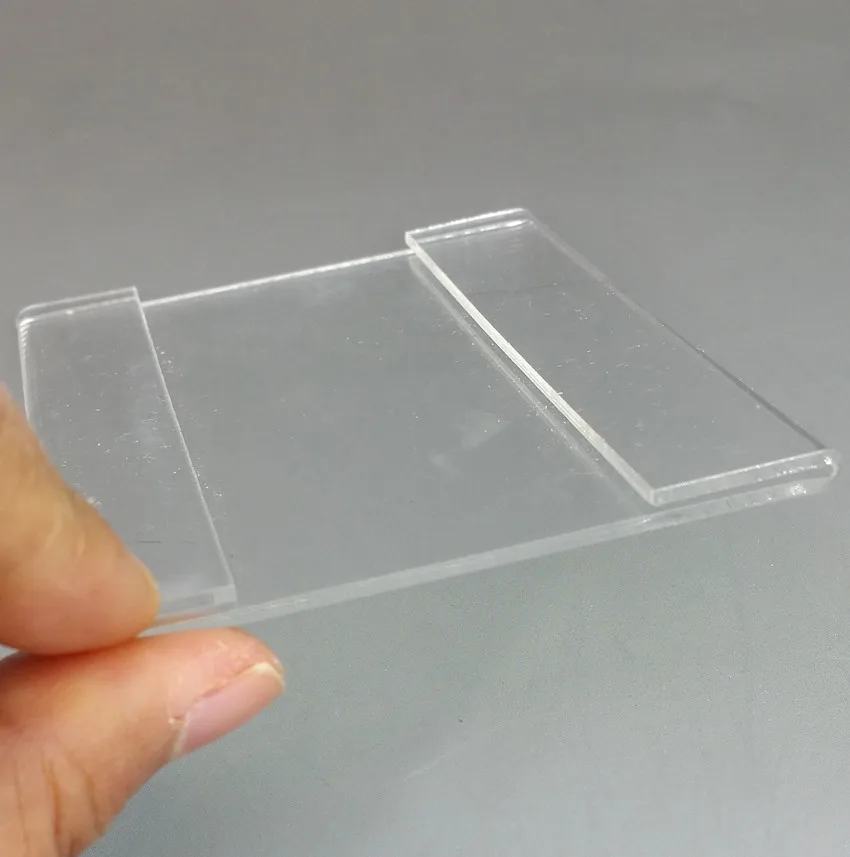 T1.2mm Larger Acrylic Plastic Sign Name Card Holders Price Tag Label Display Paper Promotion 100pcs