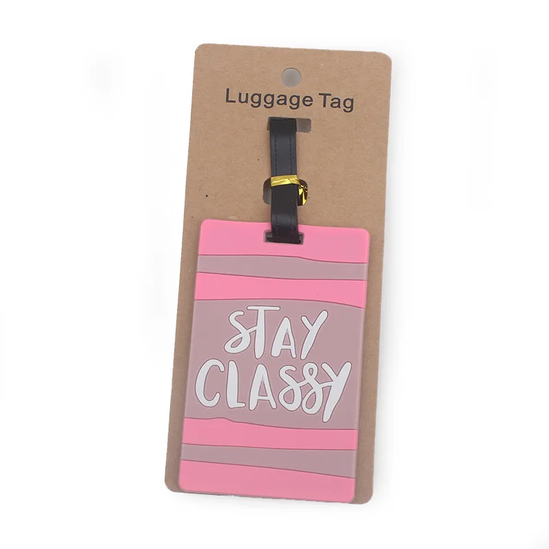 Travel Accessories Keep Calm Luggage Tag Fashion Women Silica Gel Suitcase ID Address Holder Baggage Boarding Tag Portable Label