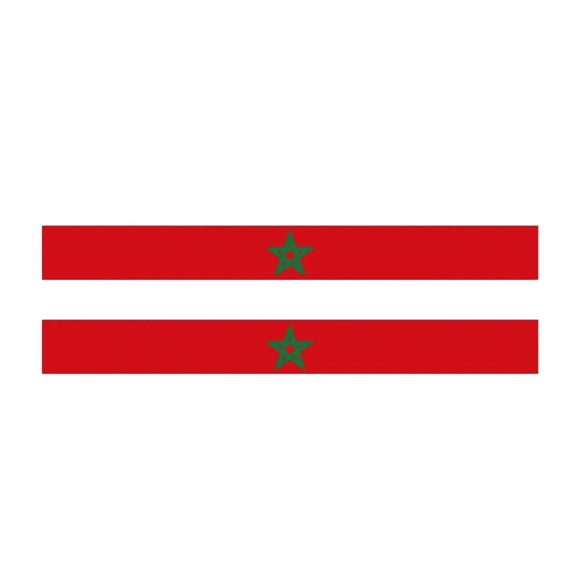 YJZT 2X 17.3CM*1.9CM Creative Morocco Flag Car Sticker Body Decal Accessories 6-1171