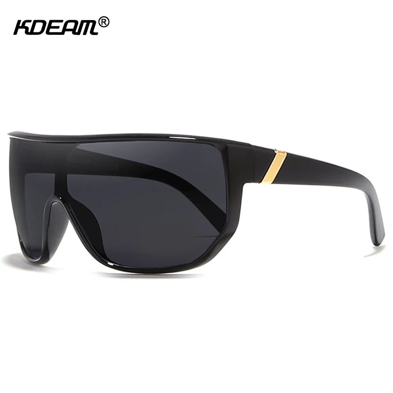 KDEAM Mens Goggle Big size Sport Sunglasses Flat top Frame Women Sun Glasses Windproof Glasses UV400 4 colors with Case KD100