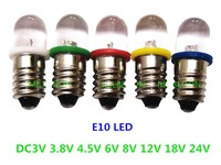 5pcs E10 led bulb E10 DC 3V 3.8V 4.5V 6V 8V 12V 18V 24V Instrument bulb E10 Indicator bulb Old fashioned flashlight bulb