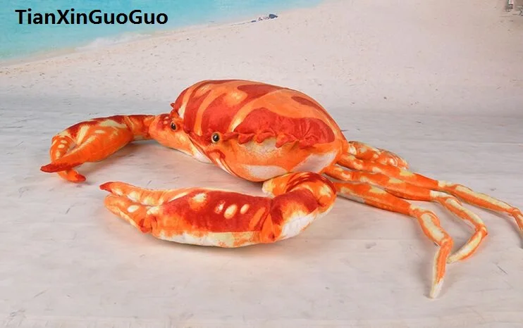 large 60cm red crab plush toy simulation crab soft doll creative throw pillow birthday gift h0808