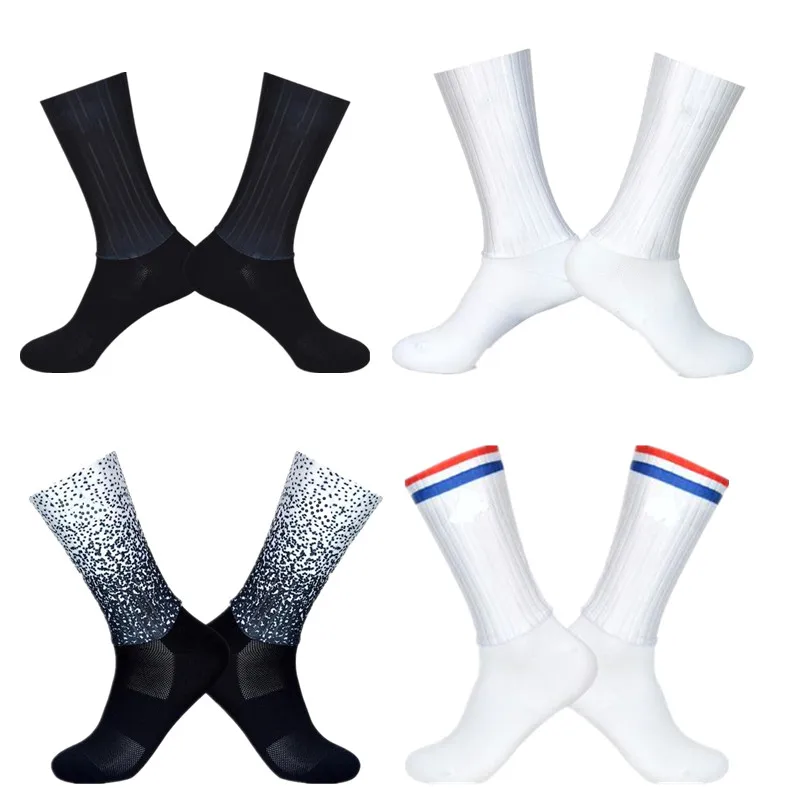 Chaussettes de cyclisme respirantes pour hommes, antidérapantes, sans couture, résistantes à l\'usure, pour vélo de route, nouvelle collection été