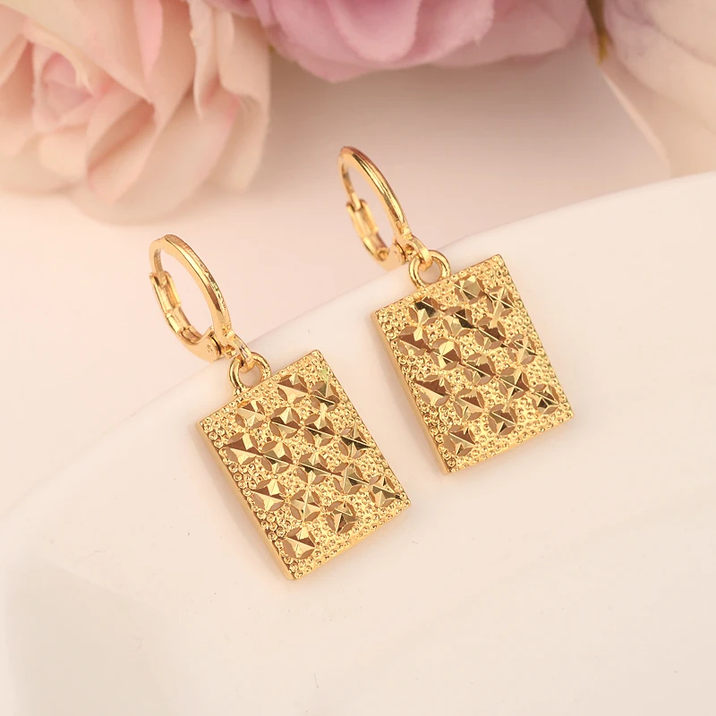 Bangrui Gold Color Dubai India african Beads Pendant & Earrings Initial Chain for Women Necklace wedding bridal girlJewelry gift