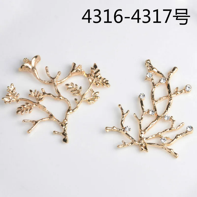 

50pcs/lot Fashion Style Gold Color Big Branch Charms Pendants DIY Jewelry Findings Wedding Accessories Pendant